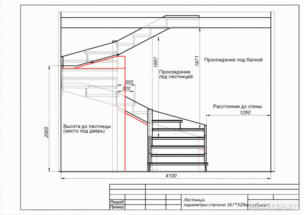 чертеж лестницы